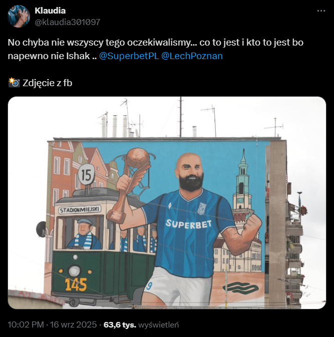 HIT! Tak wygląda MURAL z podobizną Mikaela Ishaka xD